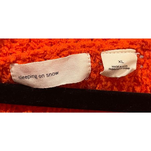 SLEEPING ON SNOW Red Orange Chenille Cable Knit Wool Sweater - Picture 3 of 5